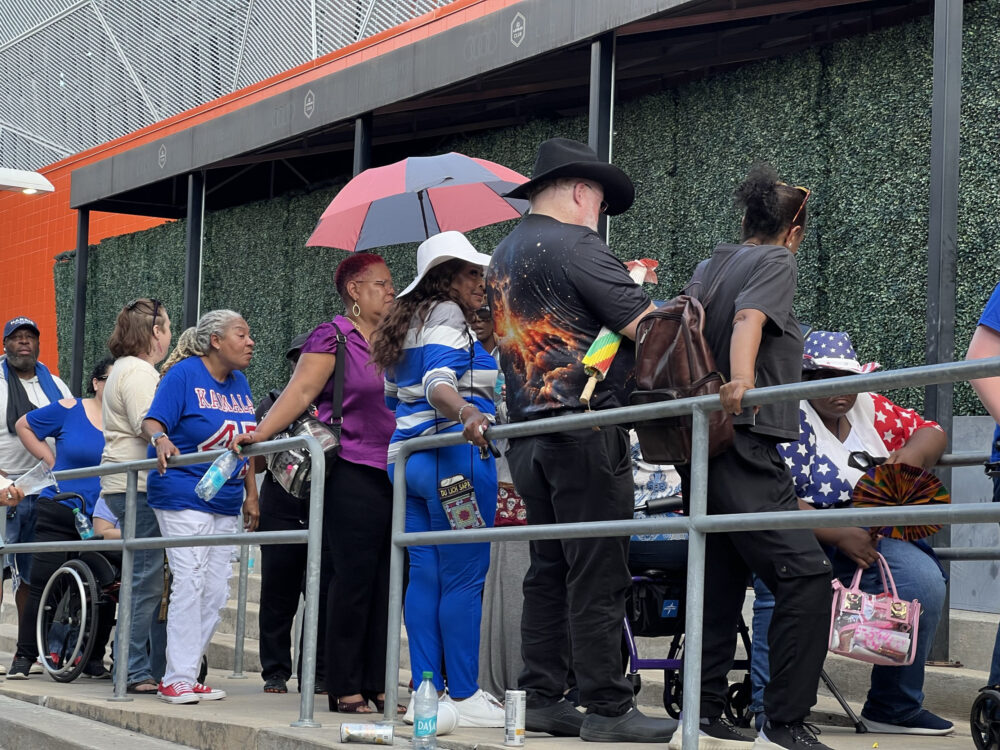 Some people began lining up for Harris' campaign rally in Houston as early as 4 a.m. (Image credit: Andrew Schneider)