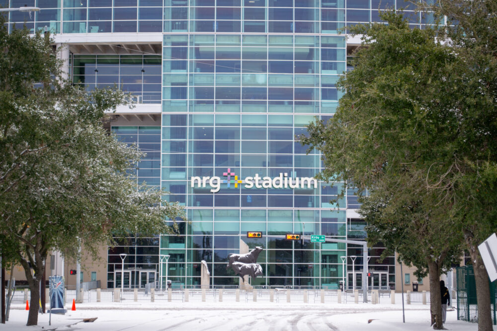 NRG Stadium Houston snow (Photo Credit: Kyle McClenagan/Houston Public Media)
