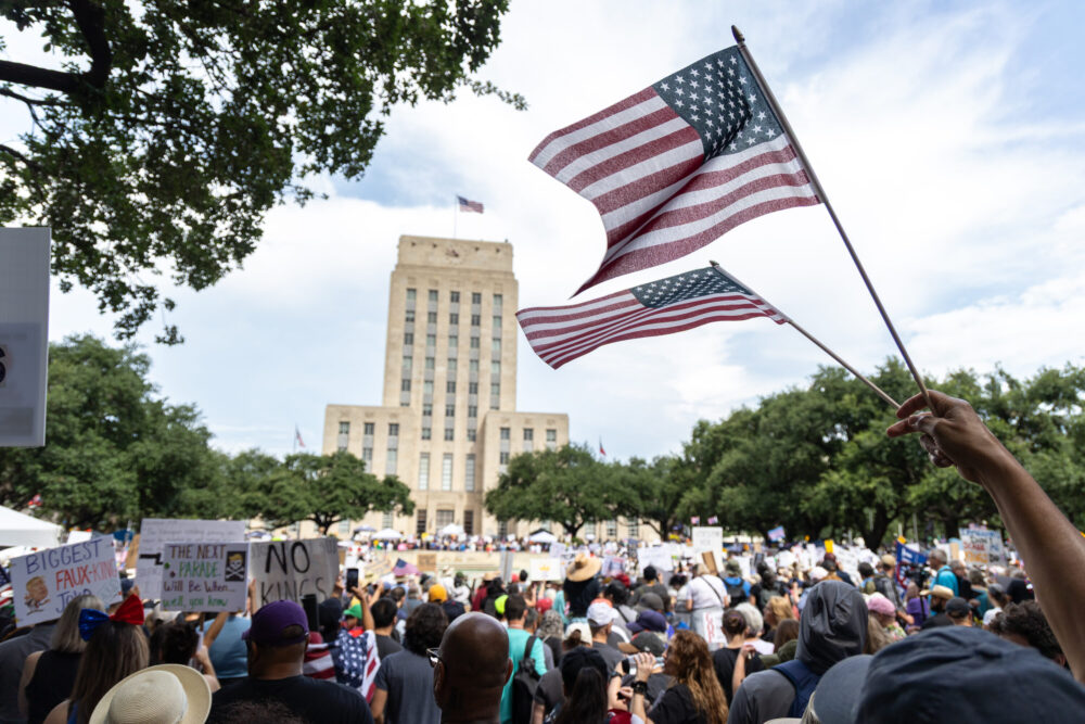 No Kings Protest Houston City Hall