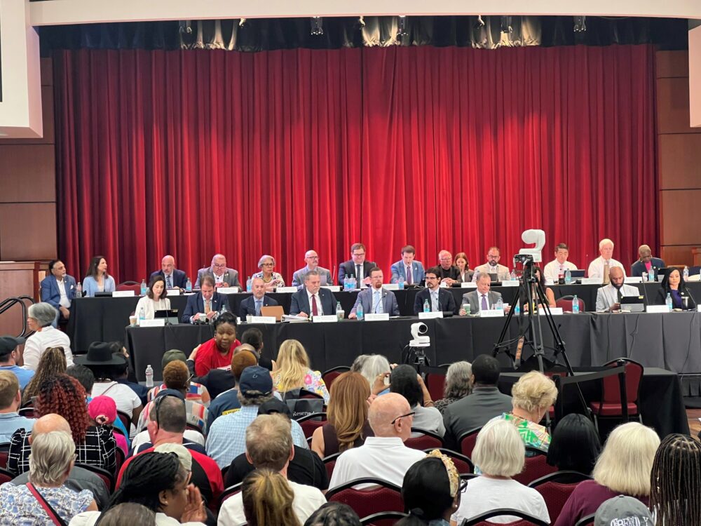 The Texas House Select Committee on Congressional Redistricting met at the University of Houston's Student Center South, July 26, 2025. (Photo Credit: Andrew Schneider/Houston Public Media)