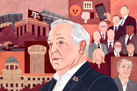 Texas A&M Mark Welsh Illustration Texas Tribune