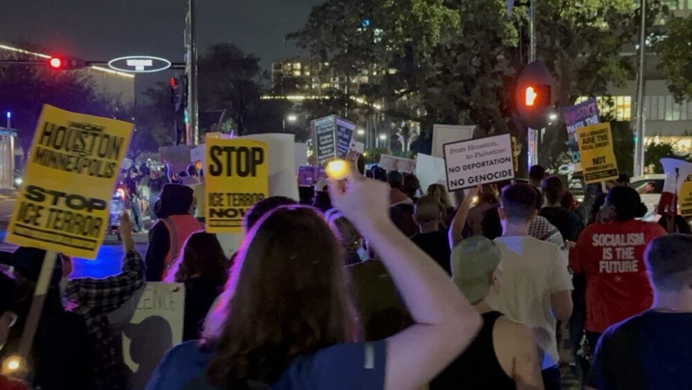 Houston Ice Riots Hundreds of people march through Houston, protesting fatal shooting of ...