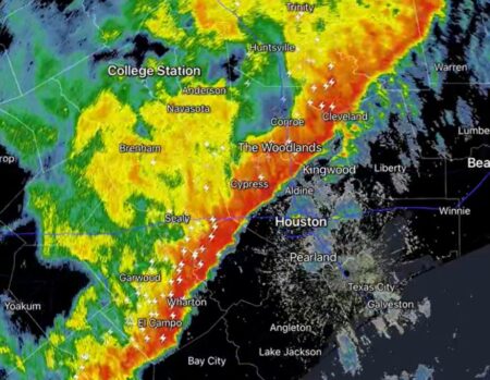 Tornado warning issued for parts of Houston area as Saturday night ...