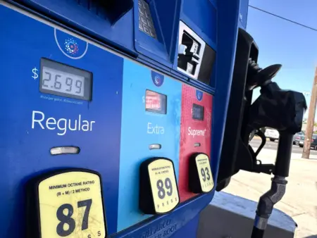 An Exxon gas station in East Dallas, where a gallon of regular gasoline was selling for $2.69 on Wednesday, Oct. 22, 2025.