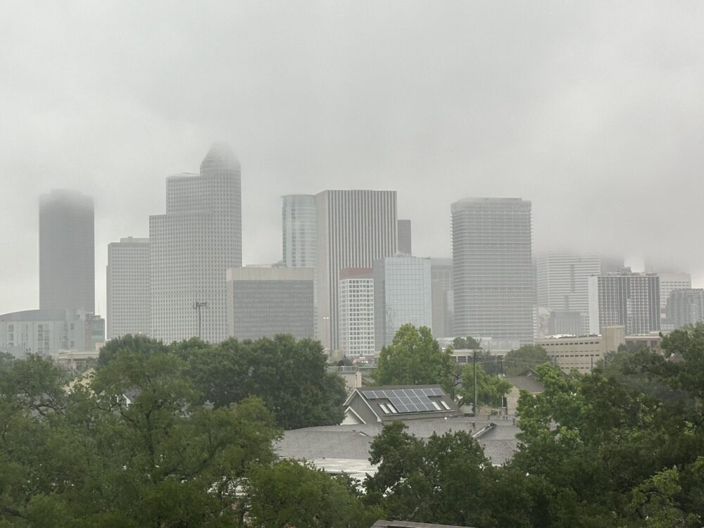 Rain falls across Houston on May 1, 2026. (Photo Credit: Provided)