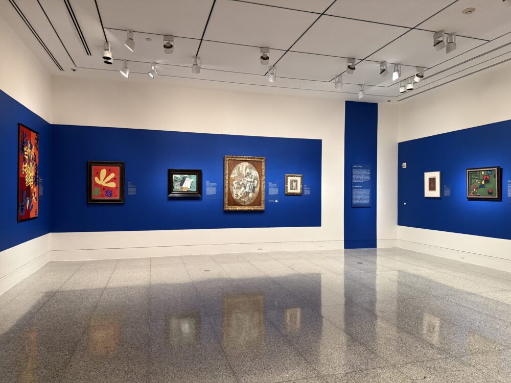 Several pieces by Henri Matisse, Pablo Picasso and Paul Klee hang at the MFAH on May 15, 2026 (Photo Credit: Sophia Jozwiak/Houston Public Media)