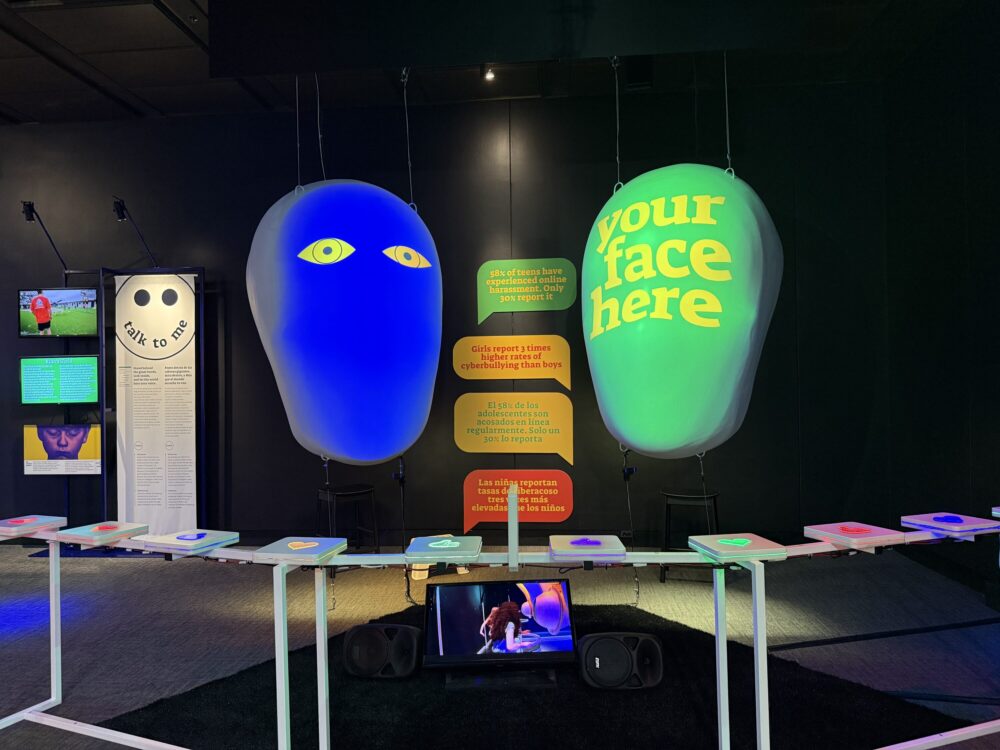 An installation within HMNS's "Clickbait" exhibit. (Photo Credit: Sophia Jozwiak/Houston Public Media)