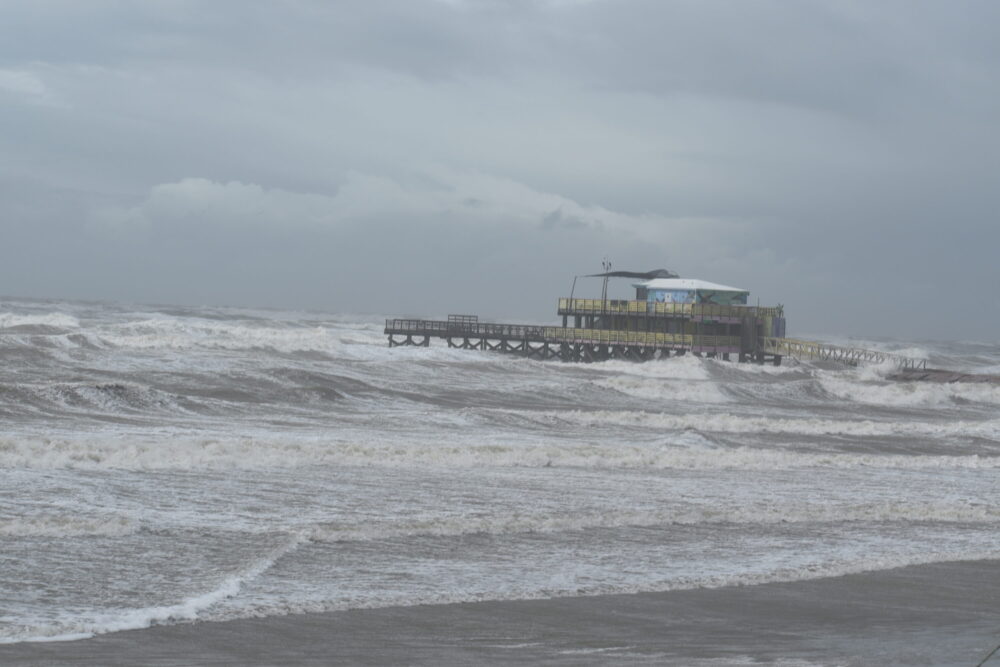 Choppy Waters Galveston Pier Tropical Storm Arthur