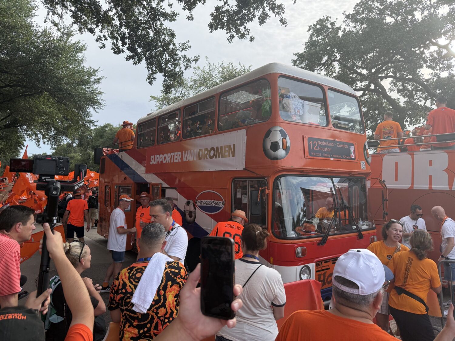 Thousands of Dutch and Swedish fans march to Houston Stadium ahead of ...