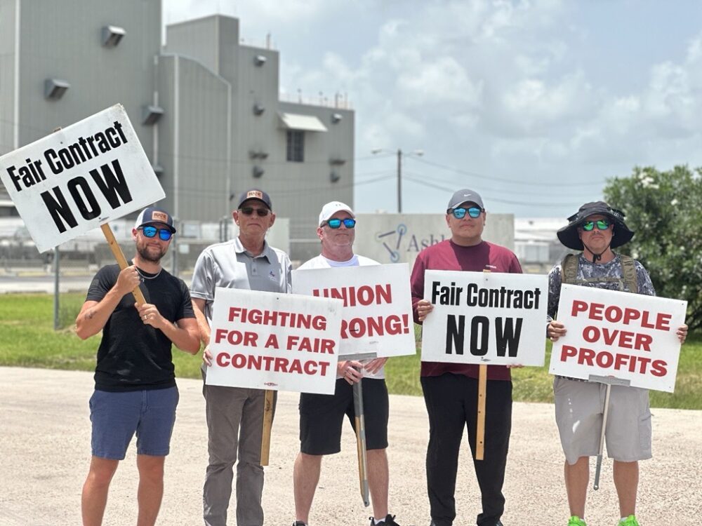 Union workers at the Ashland Specialty Chemicals facility in Texas City are on strike, after they said the company tried to slash benefits in its proposed contract.