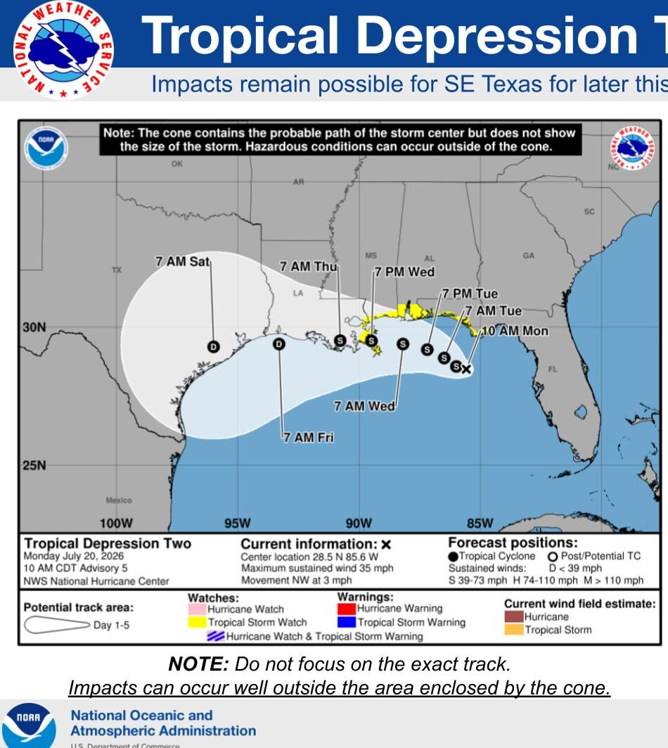 ‘Worth keeping tabs on': Tropical depression in northeastern Gulf could impact Texas