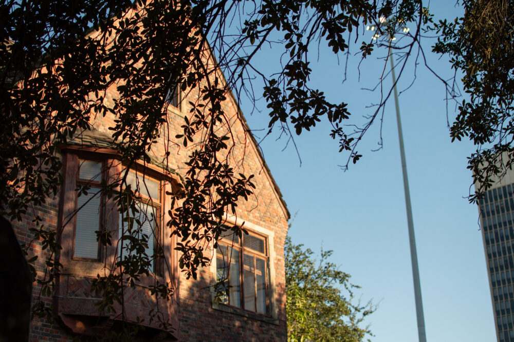 The historic Kirby Mansion, located at 2000 Smith St. in Houston, October 9, 2026. (Photo credit: Kyle McClenagan/Houston Public Media)